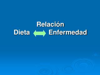 Relación Dieta Enfermedad