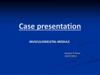 Case presentation