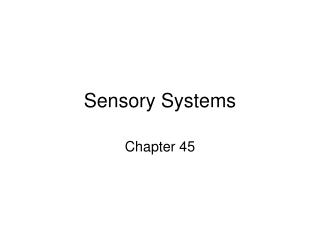 Sensory Systems