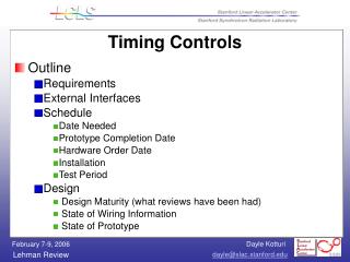 Timing Controls