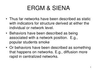 ERGM &amp; SIENA