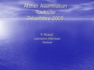 Atelier Assimilation Toulouse Décembre 2005