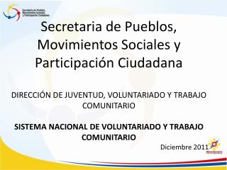 Secretaria de Pueblos, Movimientos Sociales y Participación Ciudadana