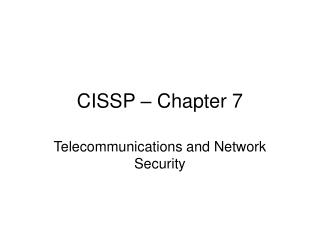 CISSP – Chapter 7