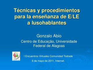 Técnicas y procedimientos para la enseñanza de E/LE a lusohablantes