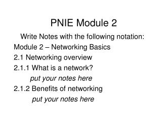 PNIE Module 2