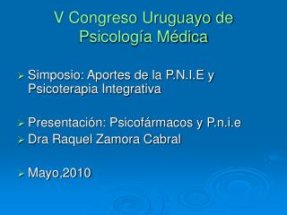 V Congreso Uruguayo de Psicología Médica