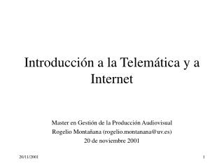 Introducción a la Telemática y a Internet