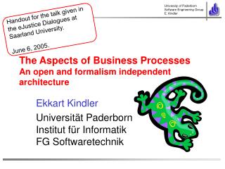 The Aspects of Business Processes An open and formalism independent architecture