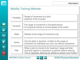 Mobility Training Methods