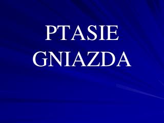 PTASIE GNIAZDA