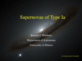 Supernovae of Type Ia