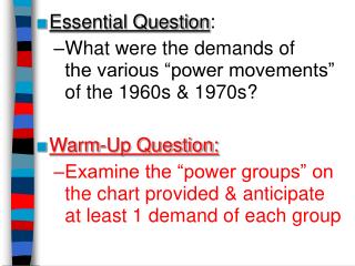 Essential Question :