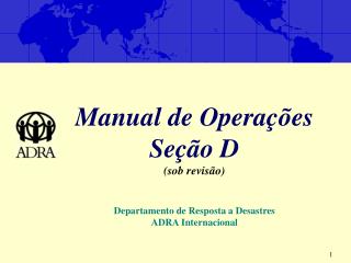 Manual de Operações Seção D (sob revisão)