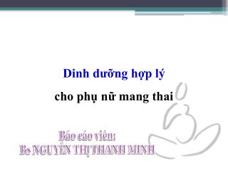 Dinh dưỡng hợp lý cho phụ nữ mang thai