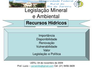 Legislação Mineral e Ambiental