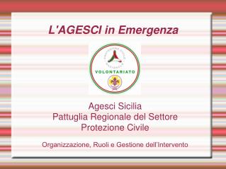 L'AGESCI in Emergenza