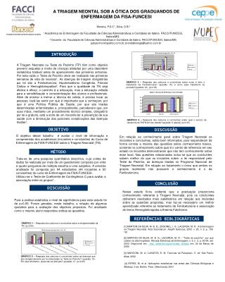 A TRIAGEM NEONTAL SOB A ÓTICA DOS GRADUANDOS DE ENFERMAGEM DA FISA-FUNCESI