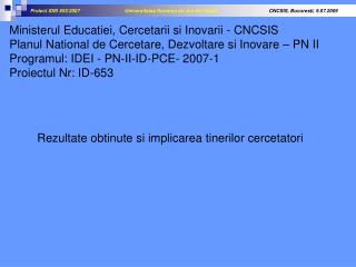 Ministerul Educatiei, Cercetarii si Inovarii - CNCSIS