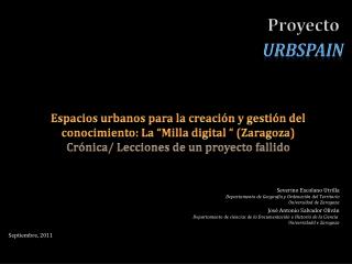 Severino Escolano Utrilla Departamento de Geografía y Ordenación del Territorio