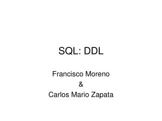 SQL: DDL