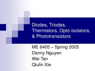 Diodes, Triodes, Thermistors, Opto-isolators, &amp; Phototransistors