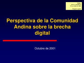 Perspectiva de la Comunidad Andina sobre la brecha digital