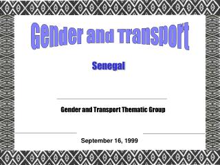Gender and Transport