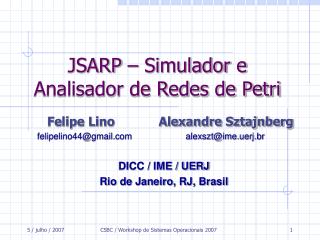 JSARP – Simulador e Analisador de Redes de Petri