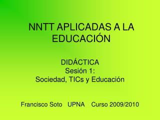 NNTT APLICADAS A LA EDUCACIÓN