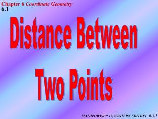 Distance Between Two Points