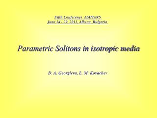 Parametric Solitons in isotropic media