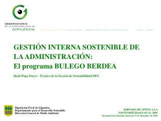 Diputación Foral de Gipuzkoa Departamento para el Desarrollo Sostenible