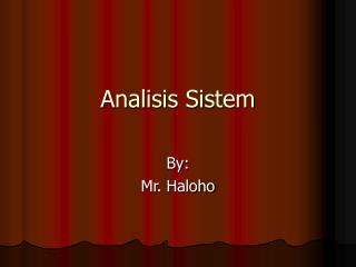 Analisis Sistem