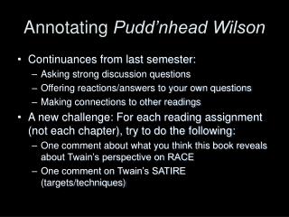 Annotating Pudd’nhead Wilson