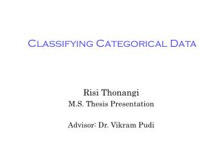 Classifying Categorical Data