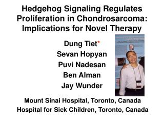 Hedgehog Signaling Regulates Proliferation in Chondrosarcoma: Implications for Novel Therapy