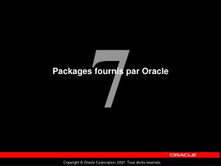 Packages fournis par Oracle