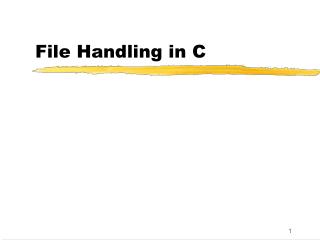 File Handling in C