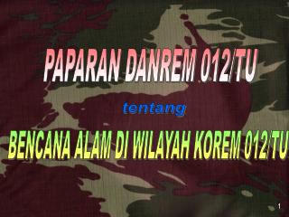 PAPARAN DANREM 012/TU