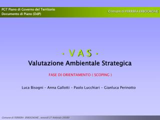 · V A S · Valutazione Ambientale Strategica