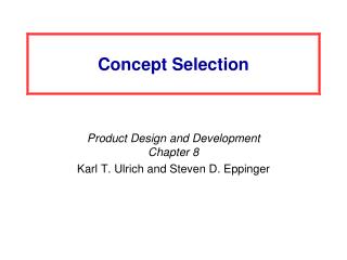 Concept Selection