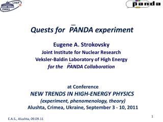 Quests for PANDA experiment