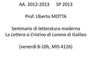 A. Battistini , Introduzione a Galilei , 1989