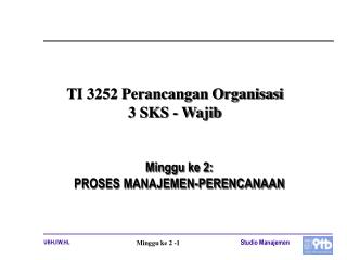 TI 3252 Perancangan Organisasi 3 SKS - Wajib