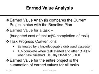 Earned Value Analysis