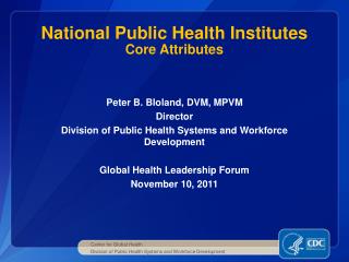 National Public Health Institutes Core Attributes