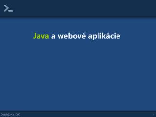 Java a webové aplikácie