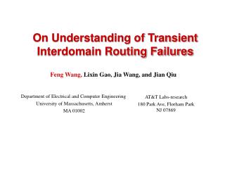 On Understanding of Transient Interdomain Routing Failures