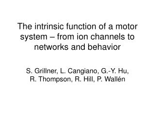 The intrinsic function of a motor system – from ion channels to networks and behavior